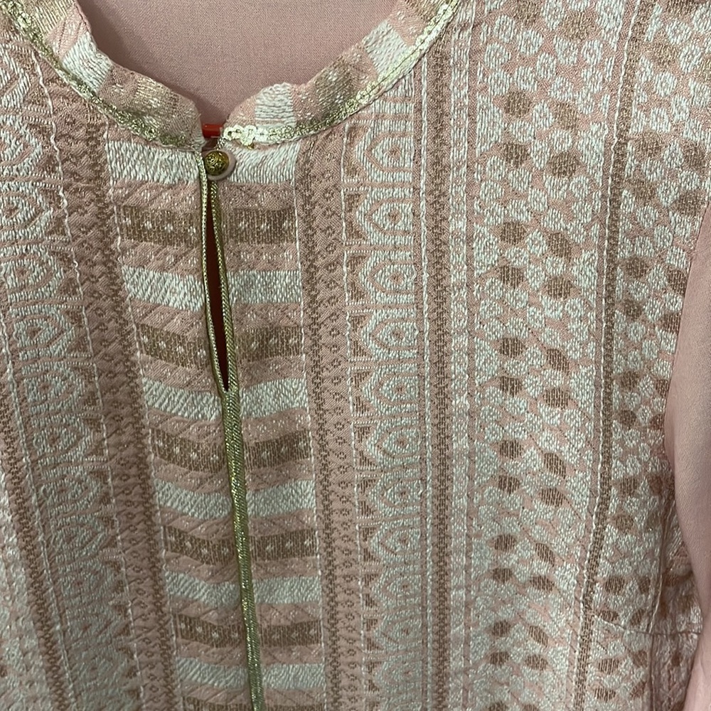 W Light Pink/Peach Dobby Kurta - Picture 12 of 17